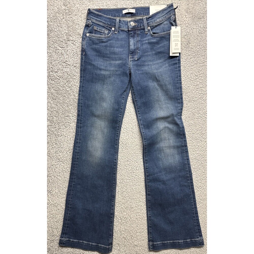 7 For All Mankind Dojo Jeans Womens 28 Blue Flare Leg Stretch Denim 7U451767 NWT - Picture 4 of 11